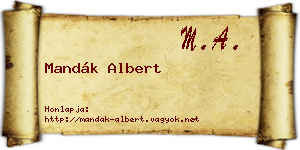 Mandák Albert névjegykártya