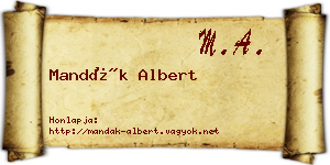 Mandák Albert névjegykártya