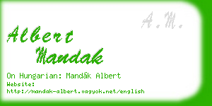 albert mandak business card